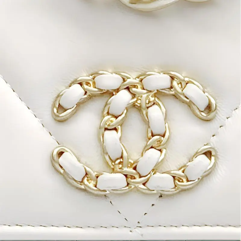 CHANEL 19BagWOC Lambskin Portable Crossbody Bag, Shoulder Bag Women's White-2