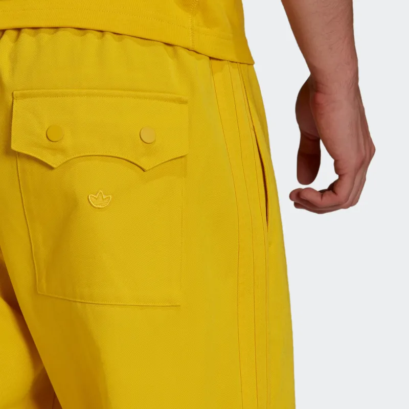 Adidas Originals Adicolor Trefoil TWILL PANTS Knitted Sports Pants Men Yellow-4
