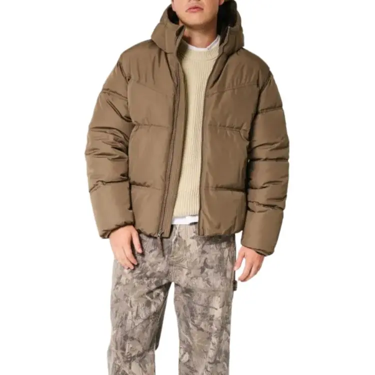 Hollister Puffer Jacket Men's Brown-2