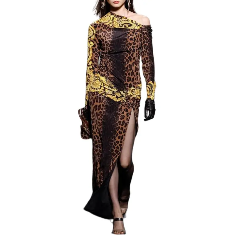 VERSACE Barocco-print Smocked Gown-2