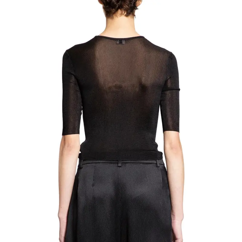 SAINT LAURENT Cassandre Crewneck Knitted Top-3