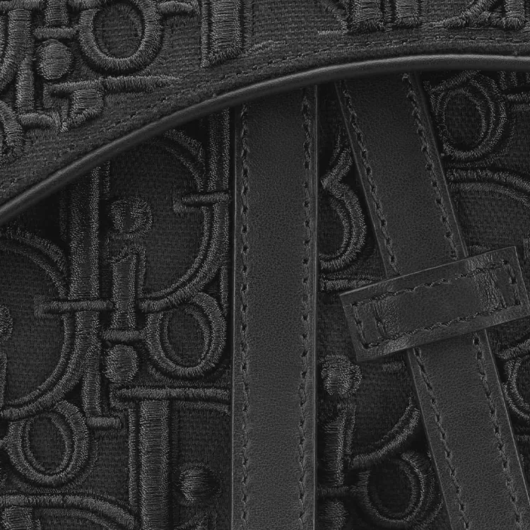 DIOR Oblique Printed Canvas Saddle Bag Shoulder Bag Crossbody Bag Women's Black-4