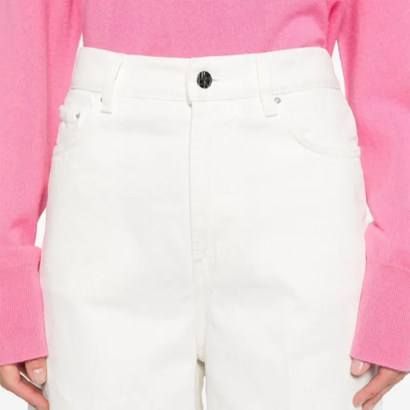 TOTEME Logo Patch Wide Leg Jeans-4