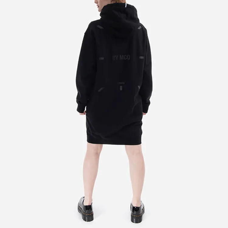 McQ Alexander McQueen Logo Drawstring Hooded Dress-4