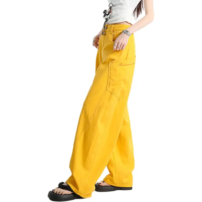 NHZN Jeans Women's Yellow-4