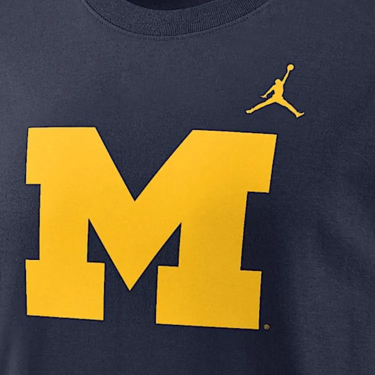 Jordan Michigan Wolverines Primetime Logo Men's Nike College T Shirt-2