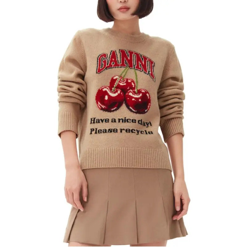 GANNI Cherry Intarsia Knit Jumper-3