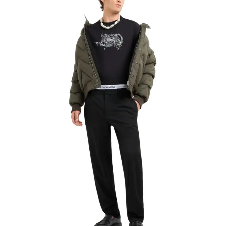 EMPORIO ARMANI Asv Jersey T shirt With Logo Embroidery And Breaking Waves-3