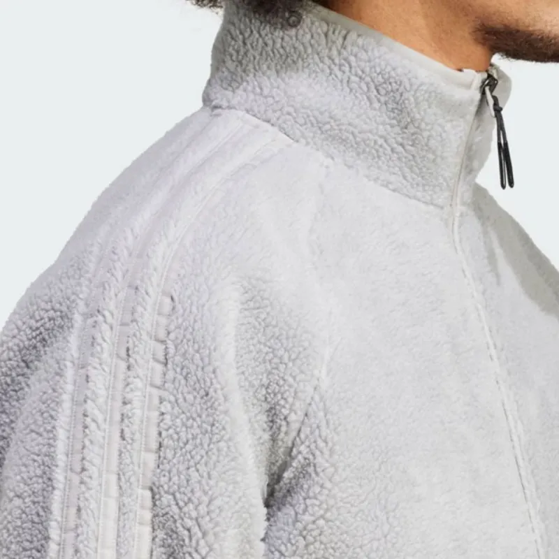 Adidas Originals Polar Fleece Full-Zip Top Velvet-feel Coat Men's Pure Gray-5