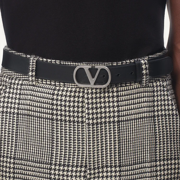 Valentino 30mm VLogo Signature Leather Belt-2