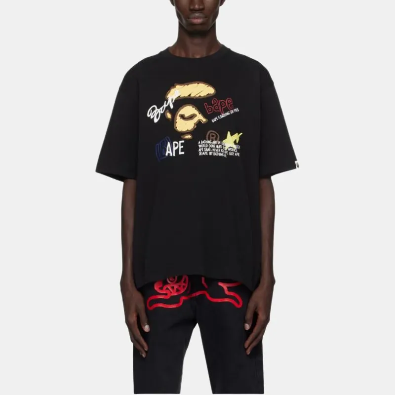 A BATHING APE Hand Draw Graphic Relaxed Fit Tee-2