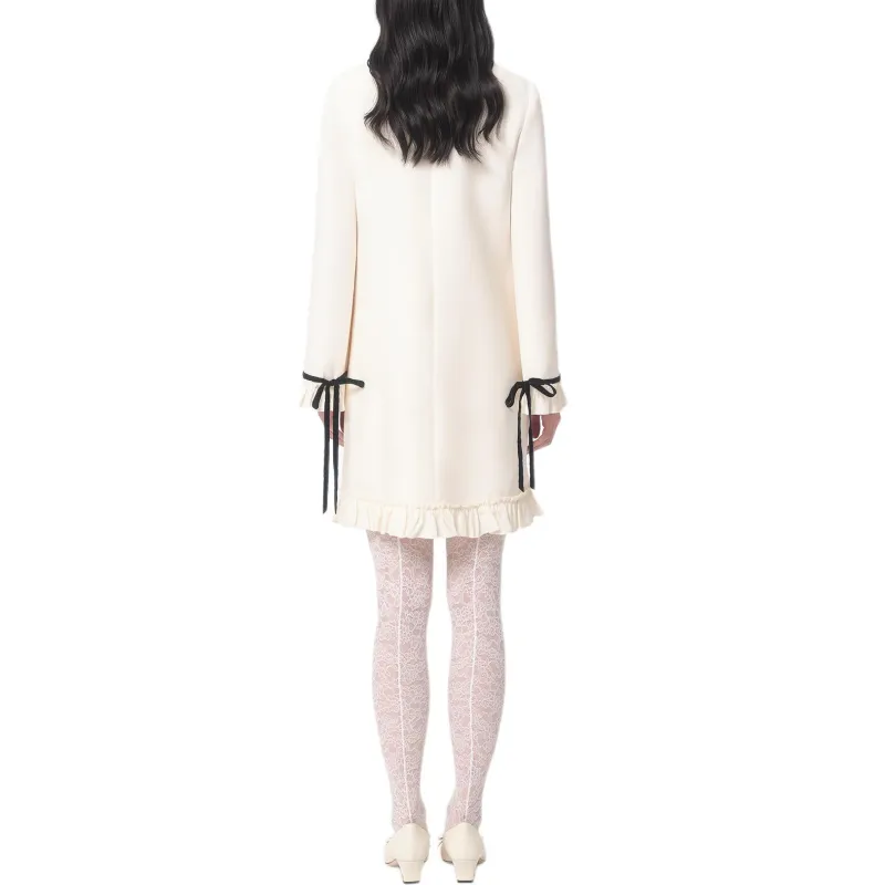Valentino Ruffled Mock Neck Mini Dress-3