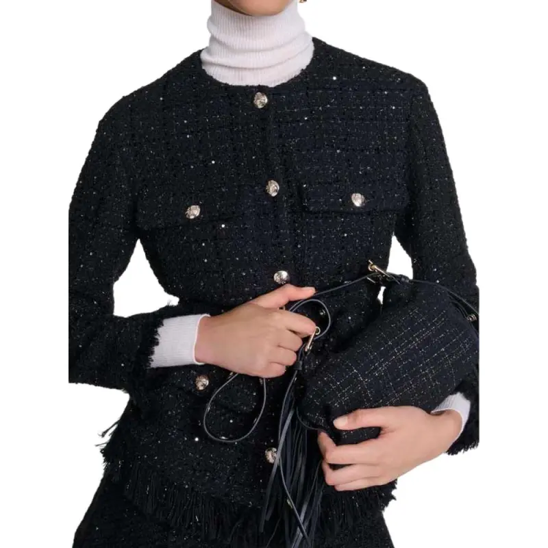 Maje Sequinned Tweed Jacket-4