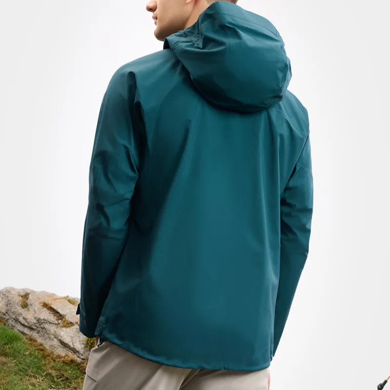 FILA Outdoor Hiking Waterproof And Windproof Windbreaker Jacket Men's Dark Green-5