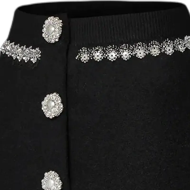 LOUIS VUITTON Jewel Button Knit Skirt-3