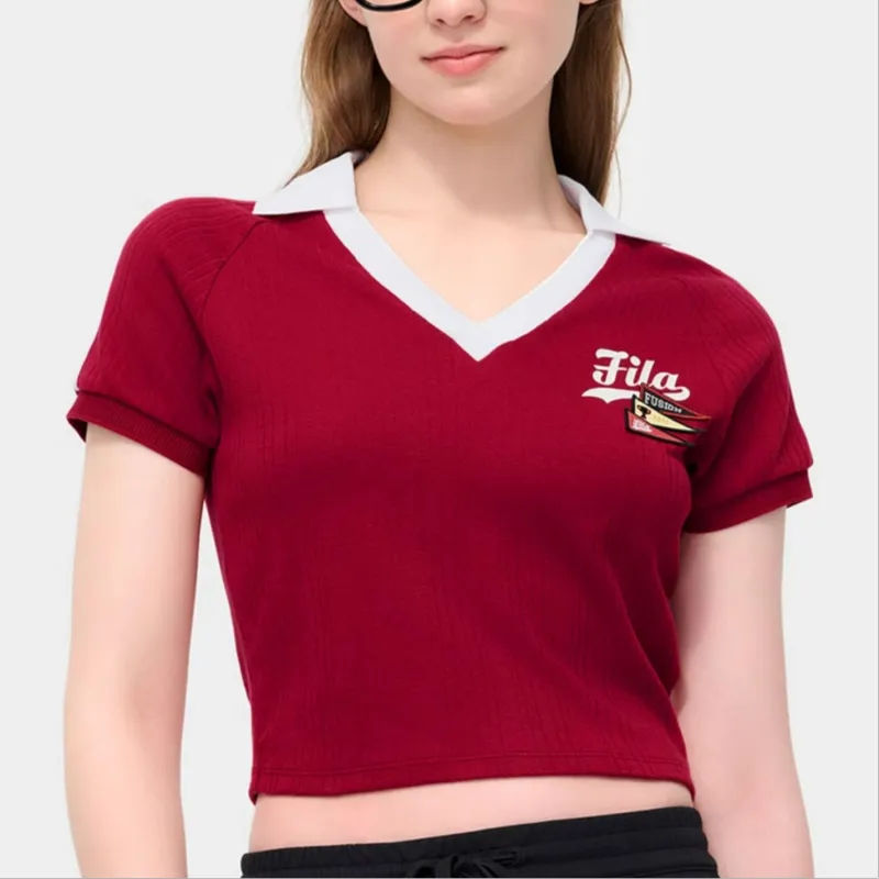 FILA FUSION Polo Shirts Women's Rhythm Red-2