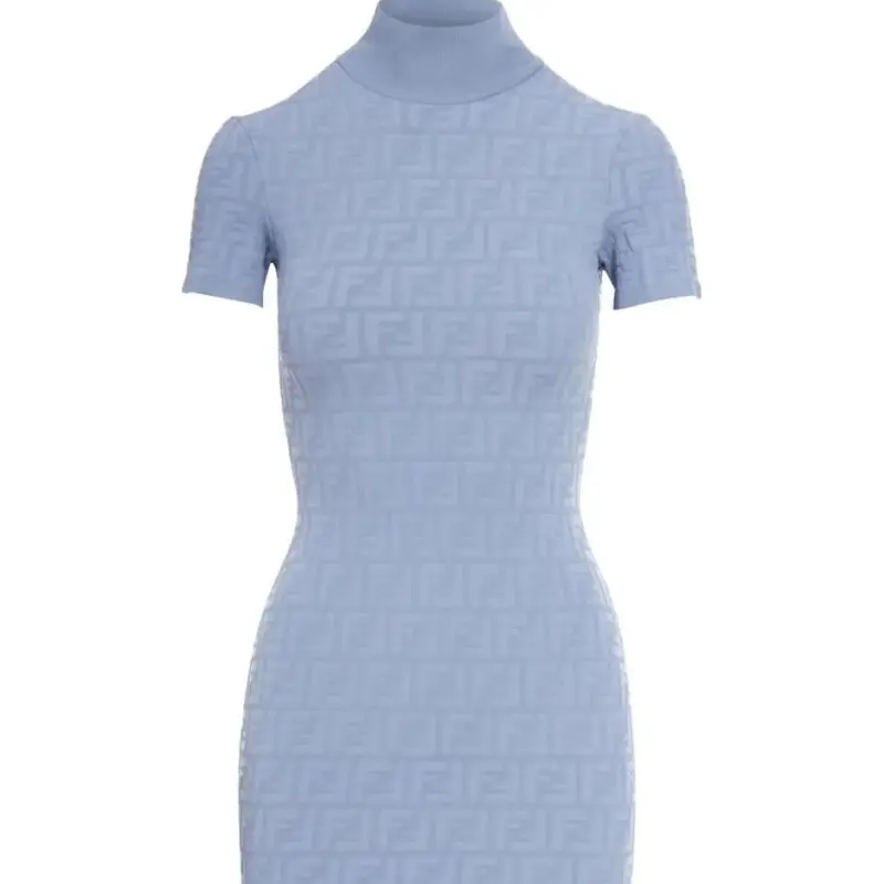 FENDI Short-Sleeved Dresses Women's Light Blue-2