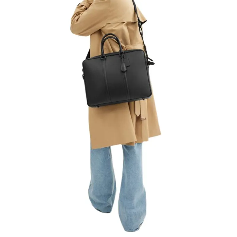 COACH Metropolitan Glove Tanned Leather Laptop Bag Tubas Men's Black-4