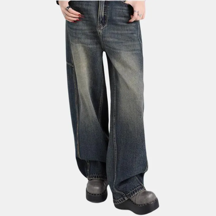 YINLEI Jeans Women's Golden Blue Pants-0