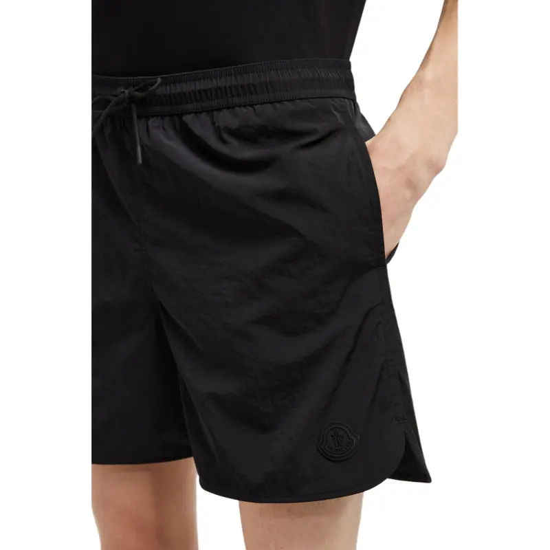 Moncler Logo Patch Drawstring Swim Shorts-3