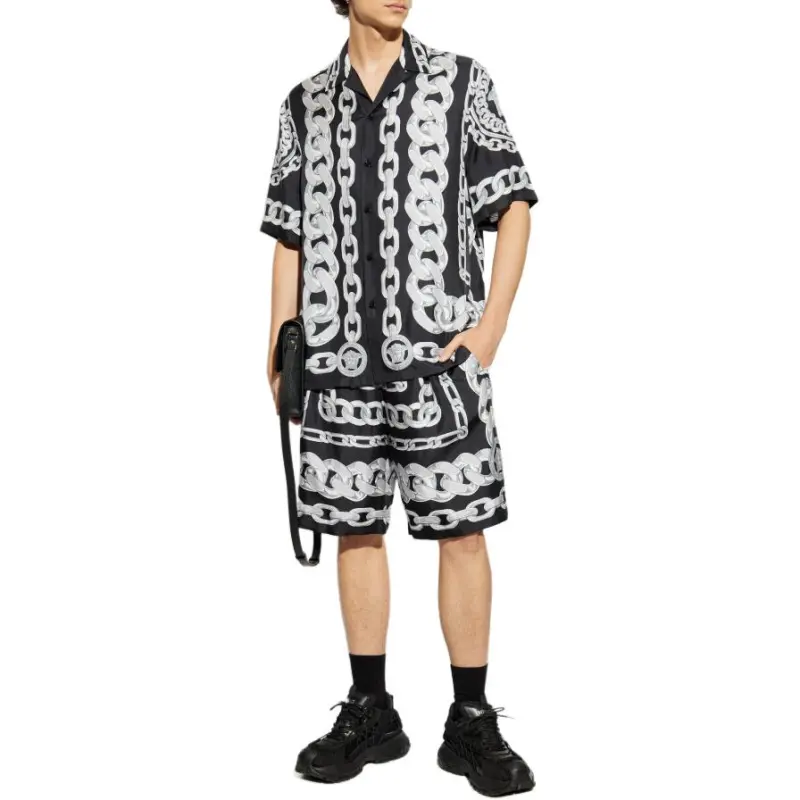 VERSACE Chain Link Printed Short Sleeved Shirt-2