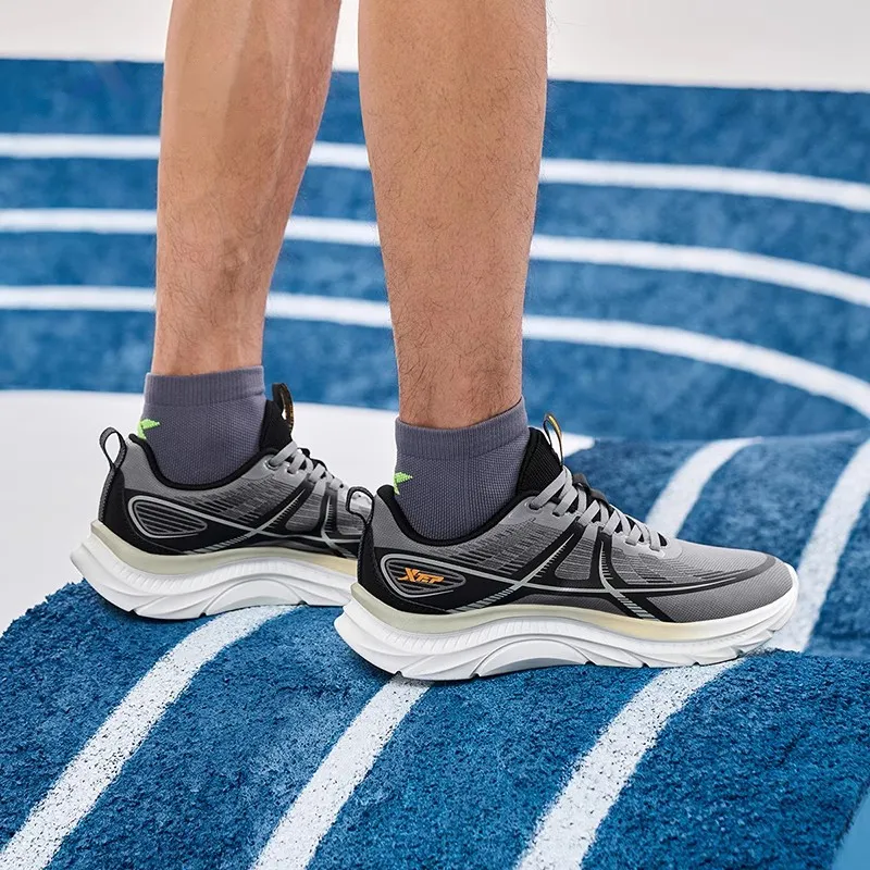 XTEP Cushioning, Wear Resistant Low Top Casual Running Shoes Men's Gray Black-1
