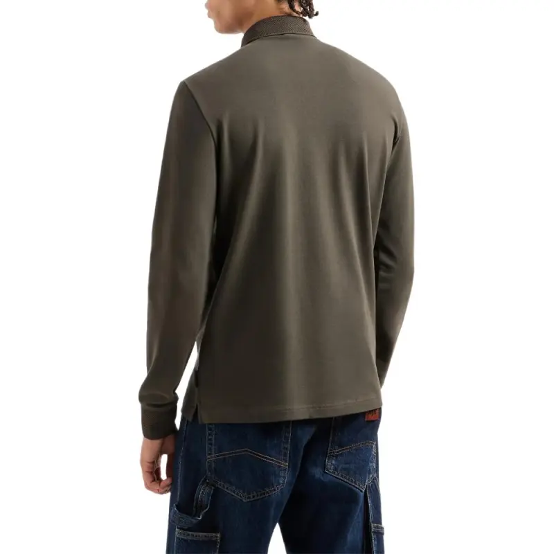 ARMANI EXCHANGEAE SS24 Polo Shirt Men's Olive Brown-2