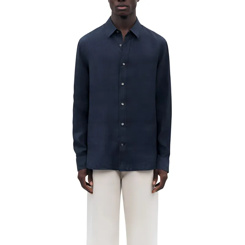 Brioni Shirts Men Marine Blue-2