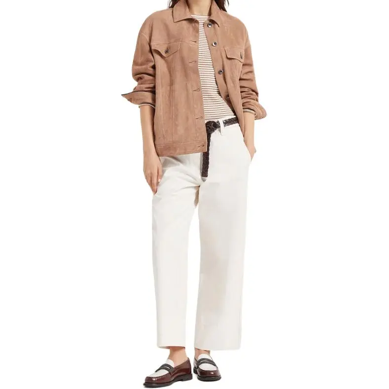 Brunello Cucinelli Embellished Cropped Chino Trousers-1