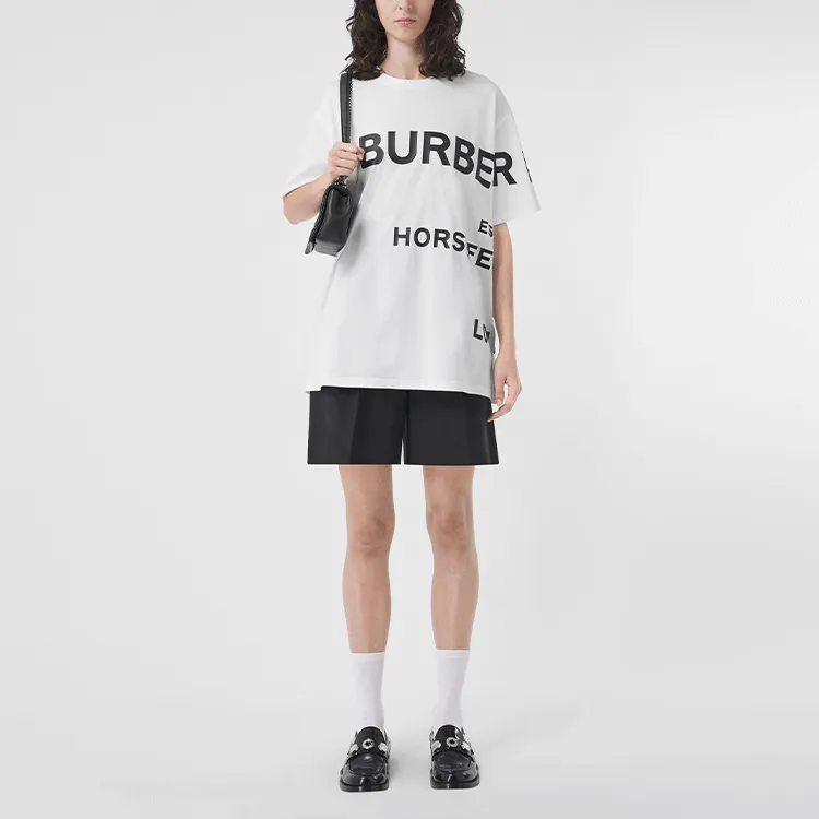 Burberry Horseferry Print T shirt White/Black-1