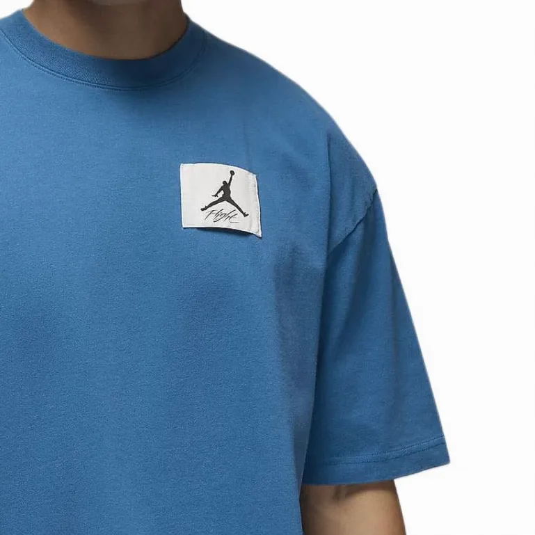Jordan Drop Shoulder Sleeve T-Shirt Men's Blue-3