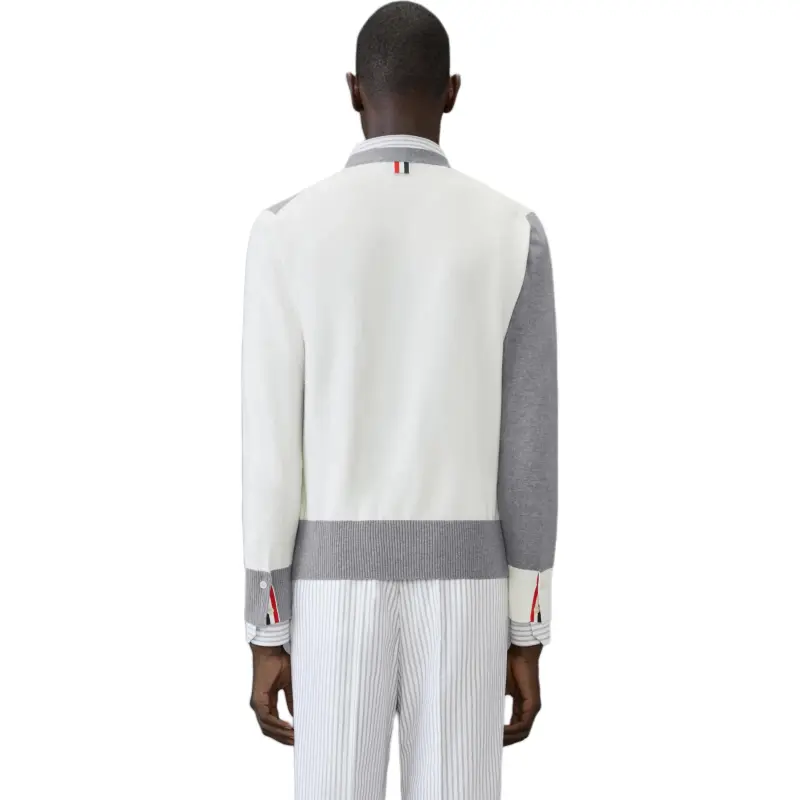 THOM BROWNE 4 Bar Colourblock Button Up Cardigan-4