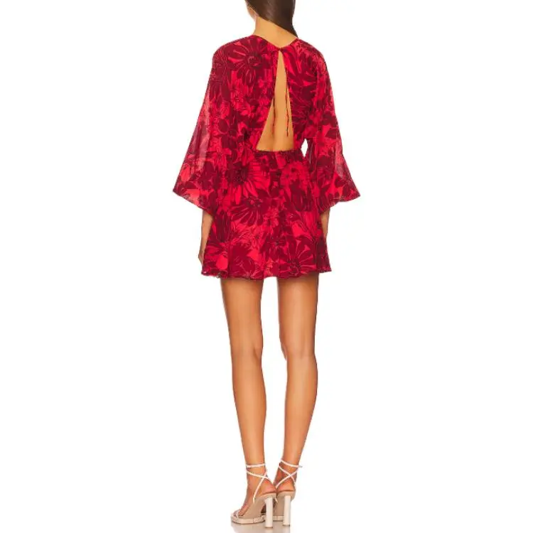 FAITHFULL THE BRAND Long-Sleeved Dresses Women's Red-1