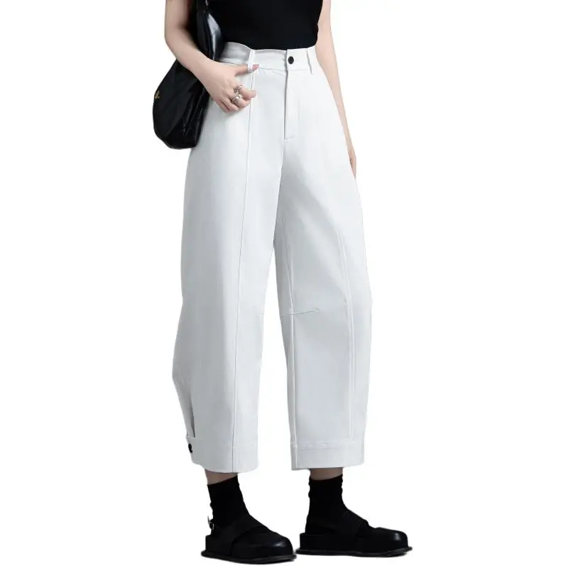 You Cow Me Pants Casual Pants Women's White-5