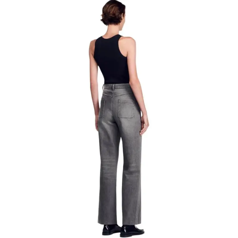 Sandro Logo embroidered Ribbed Tank Top-1