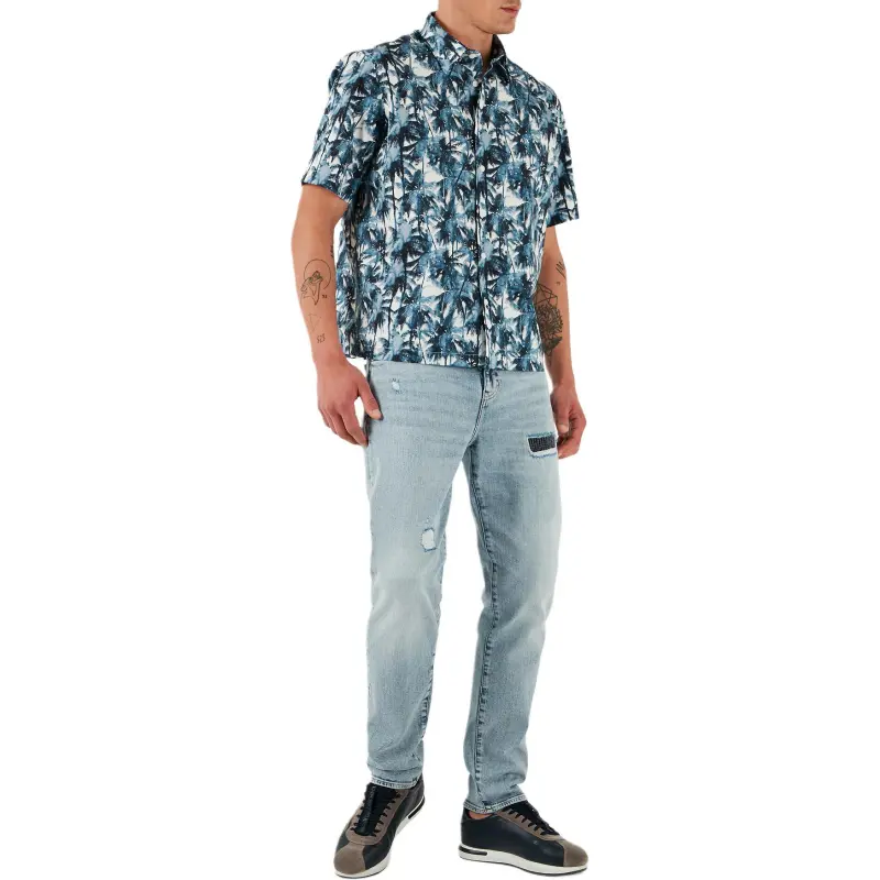 ARMANI EXCHANGEAE Shirt Men's Blue-1