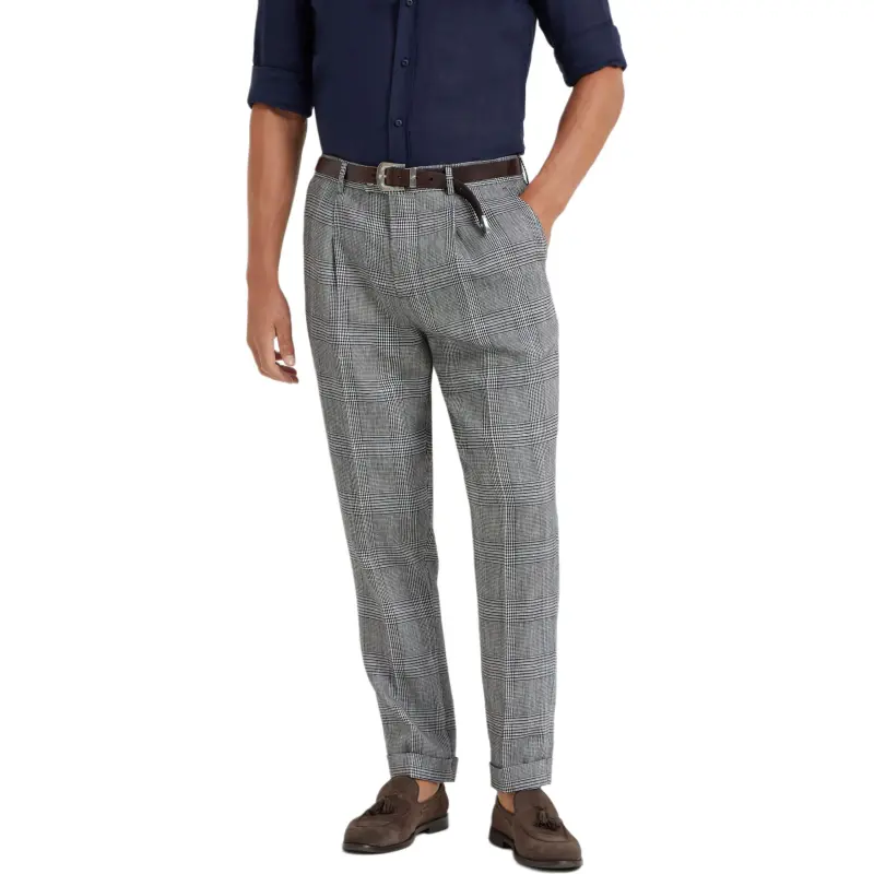 Brunello Cucinelli Prince Of Wales Trousers-2
