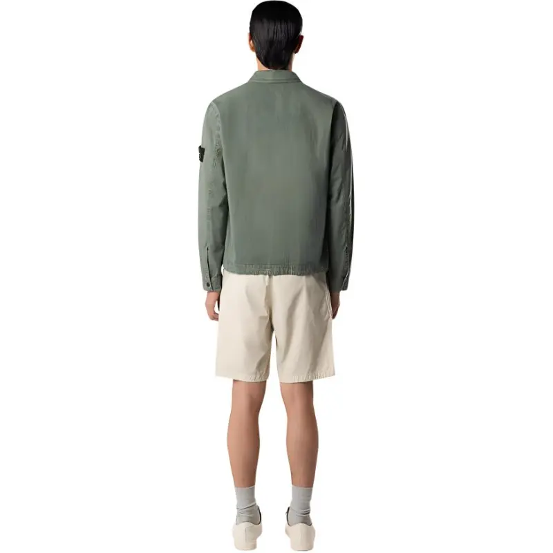 STONE ISLAND Compass Patch Zip Up Shirt Jacket-1