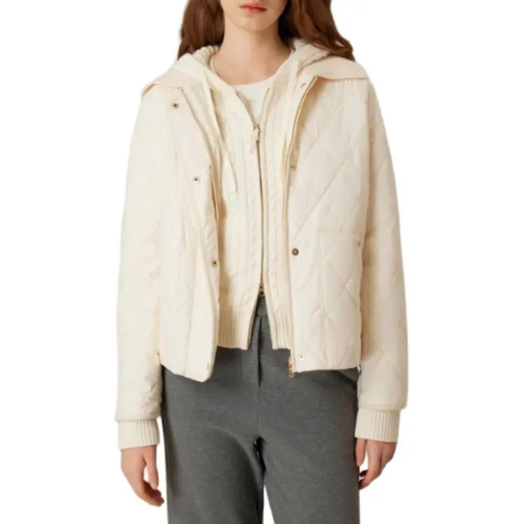 E.land Puffer Jacket Women's Ivory White/White-3