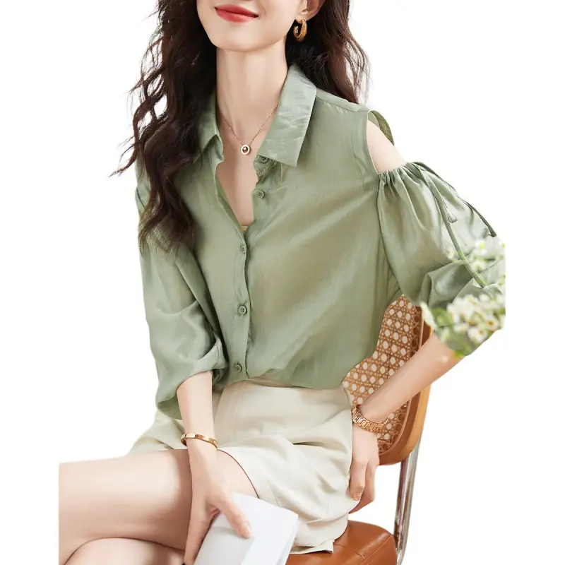 Mo Han Yi Mei Shirt Women's Green-2