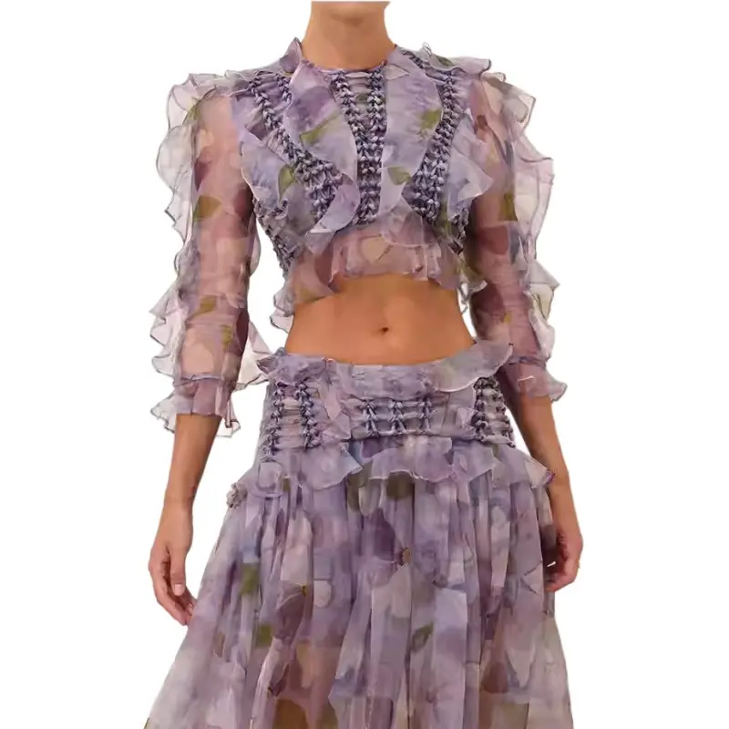 Zimmermann SS25 Crop Tops Women's Lilac-1