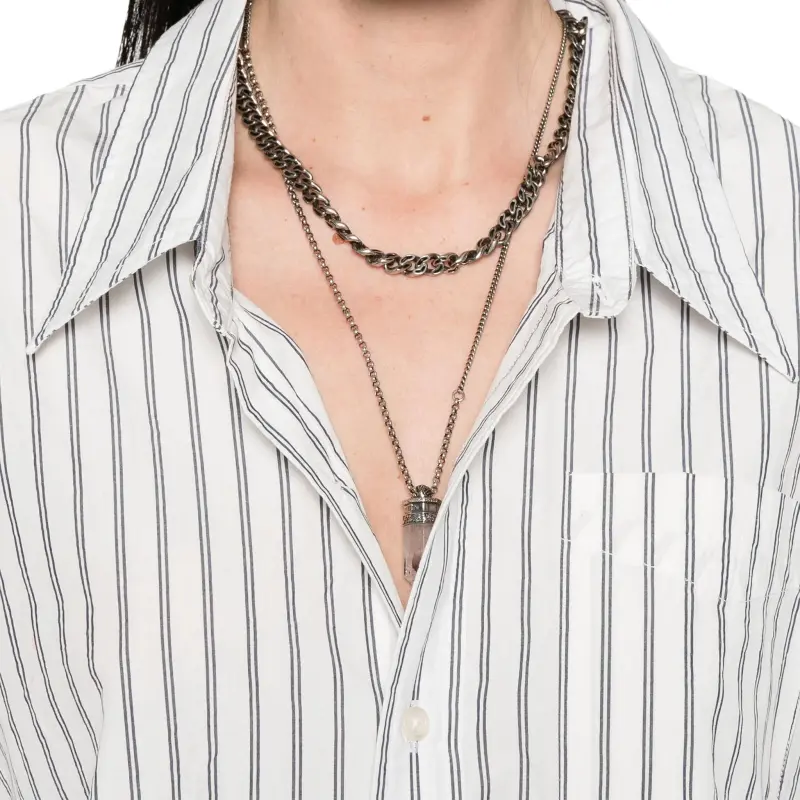 R13 Paint splatter Striped Shirt-4