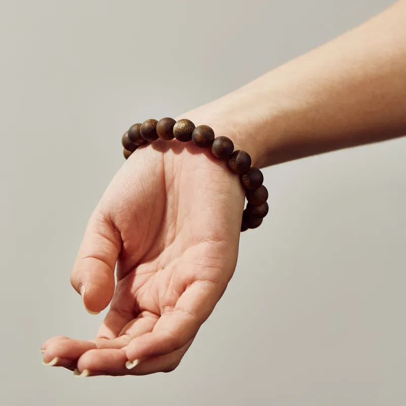A bead Precious Wood Bead Strings Unisex-4
