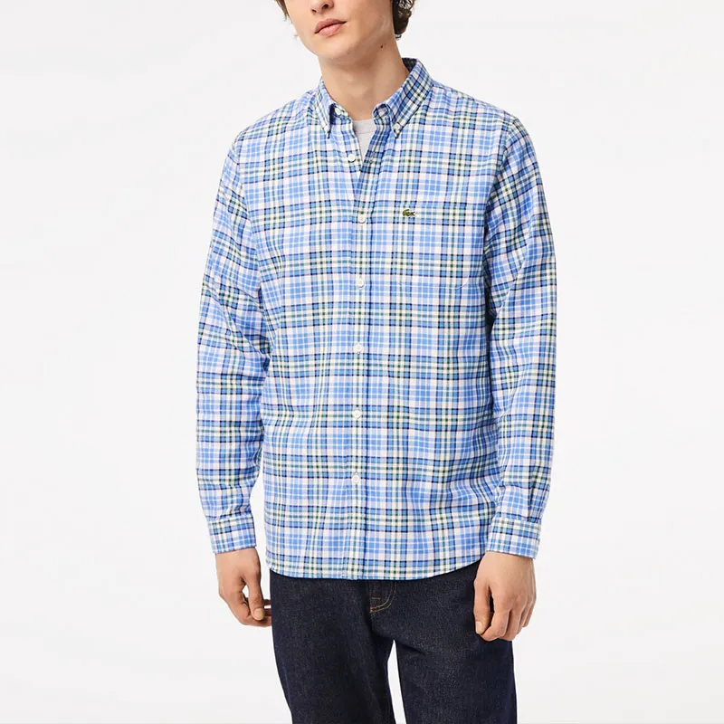 LACOSTE Shirts Men White/Blue-2