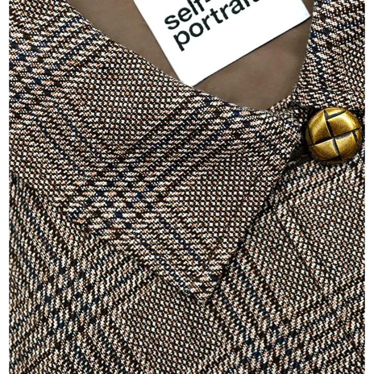 Self portrait Check Jacket-3