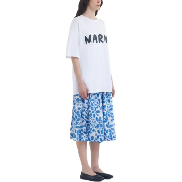 MARNI Oversized Logo T Shirts White-1
