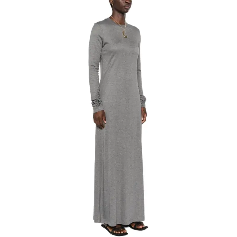 TOTEME Tonal Stitch Crewneck Maxi Dress-3