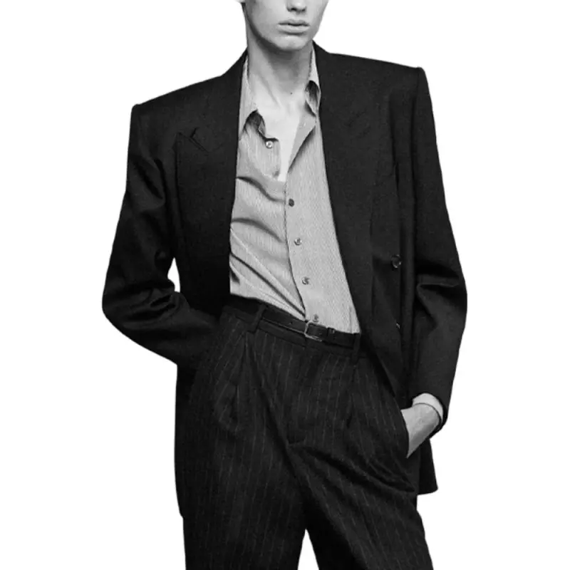 SAINT LAURENT Yves Double Breasted Blazer-3