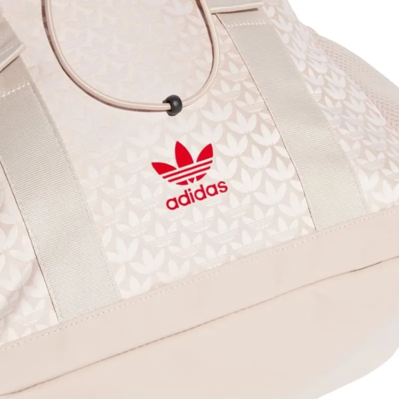 Adidas Originals Recycled Polyester Jacquard Fabric Backpack Regular Women's Taupe & Scarlet-4