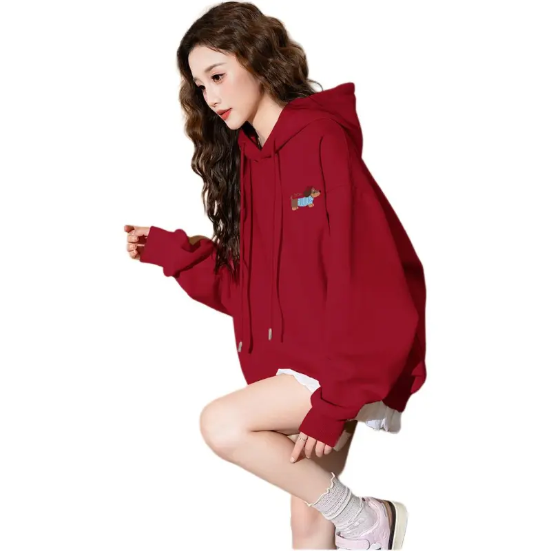 Tonlion Sweatshirt Women's Cherry Red-3